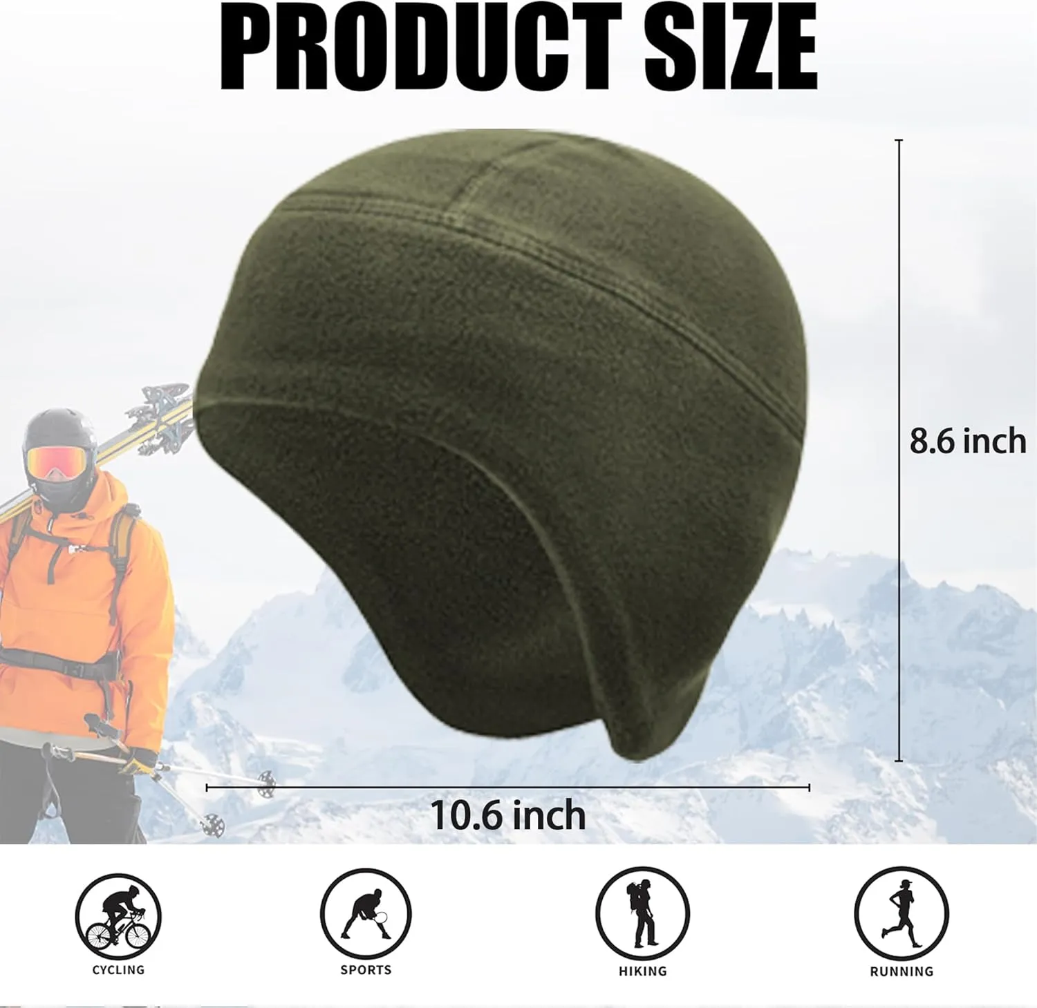 Skull Cap Helmet Liner for Men Women Thermal Lightweight Beanies Moisture Wicking