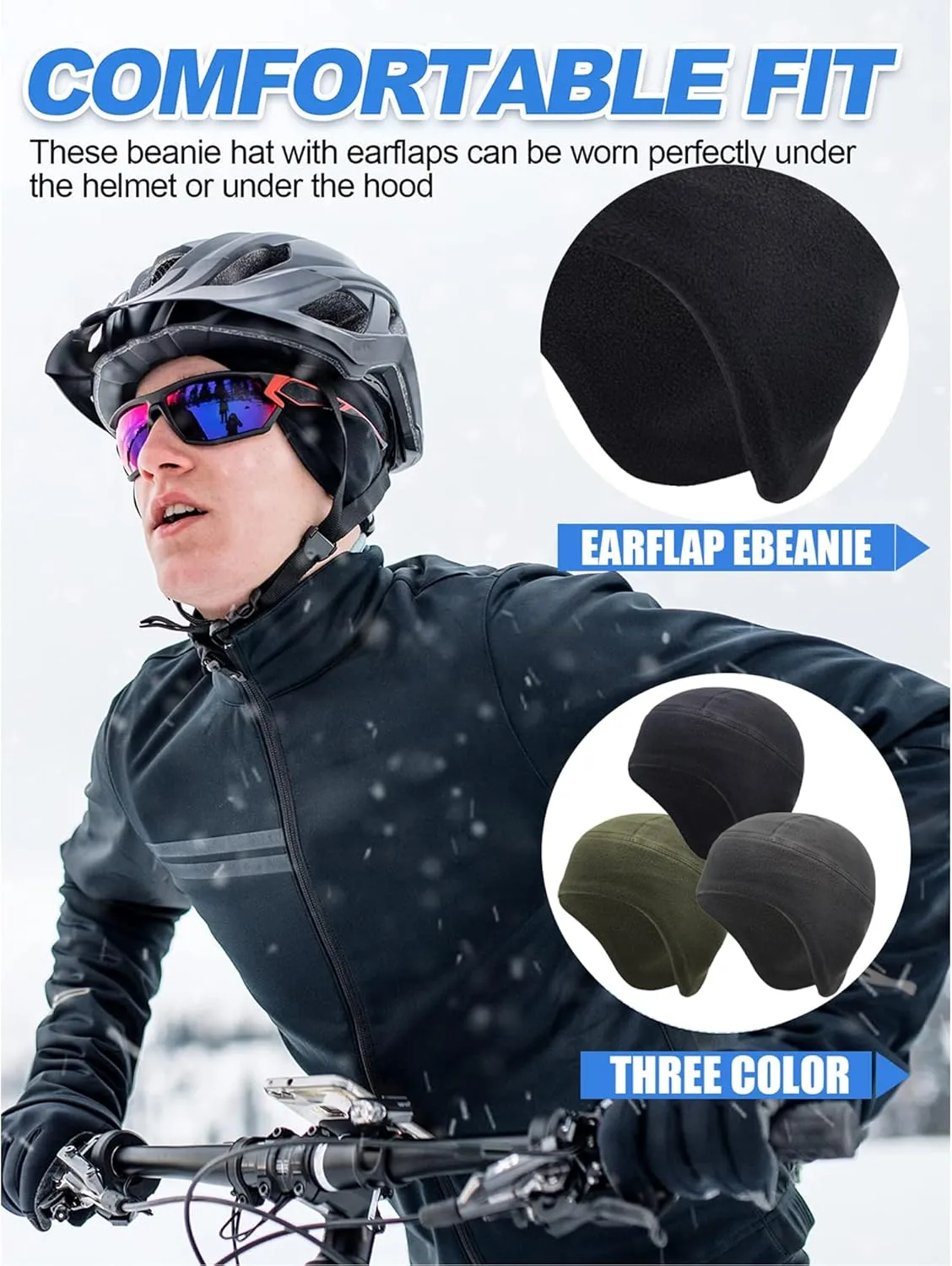 Skull Cap Helmet Liner for Men Women Thermal Lightweight Beanies Moisture Wicking