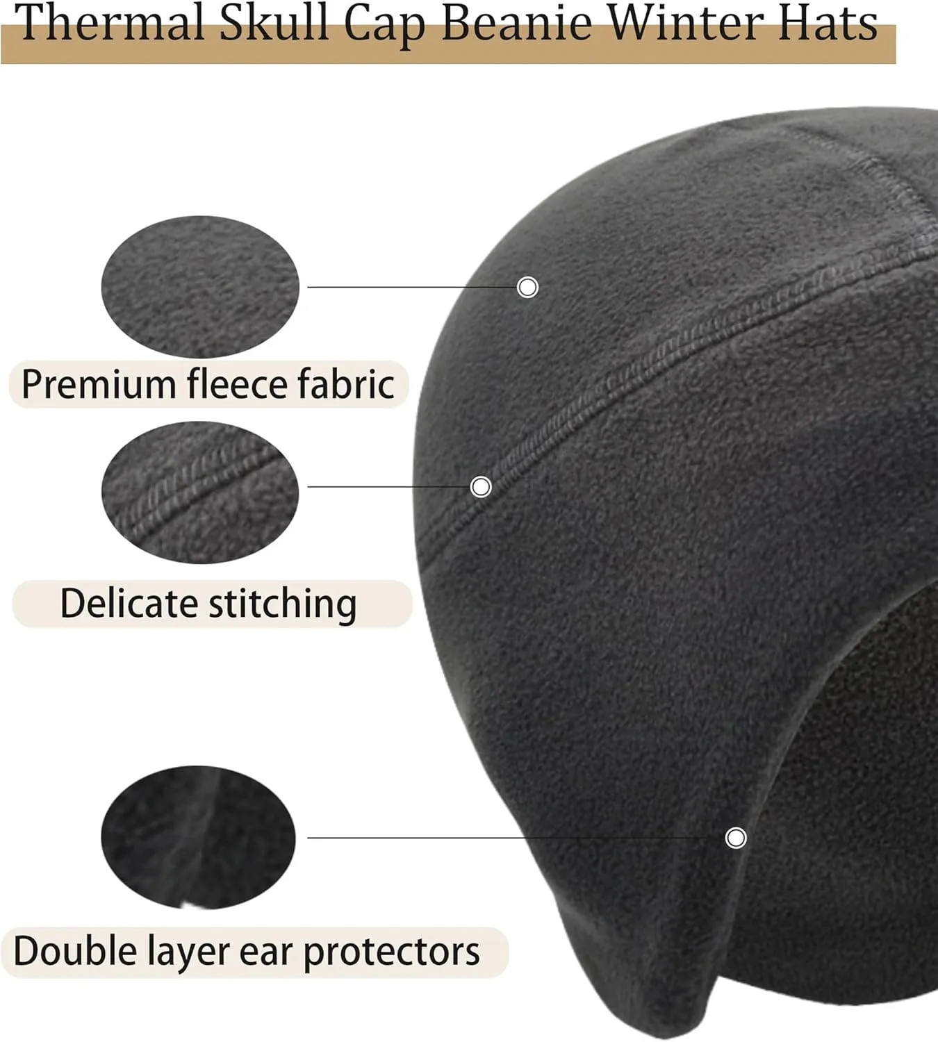 Skull Cap Helmet Liner for Men Women Thermal Lightweight Beanies Moisture Wicking