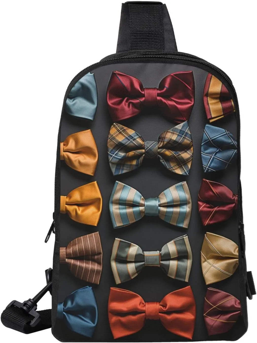 Sling Backpack Crossbody Sling Bag for Men Women Cross Chest Bag Bow Tie Shoulder Bag Travel Hiking Daypack