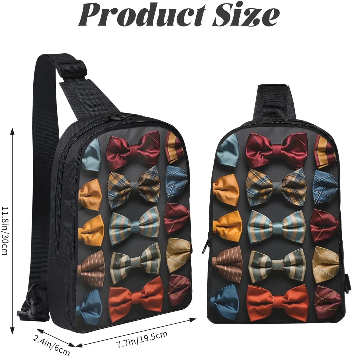 Sling Backpack Crossbody Sling Bag for Men Women Cross Chest Bag Bow Tie Shoulder Bag Travel Hiking Daypack