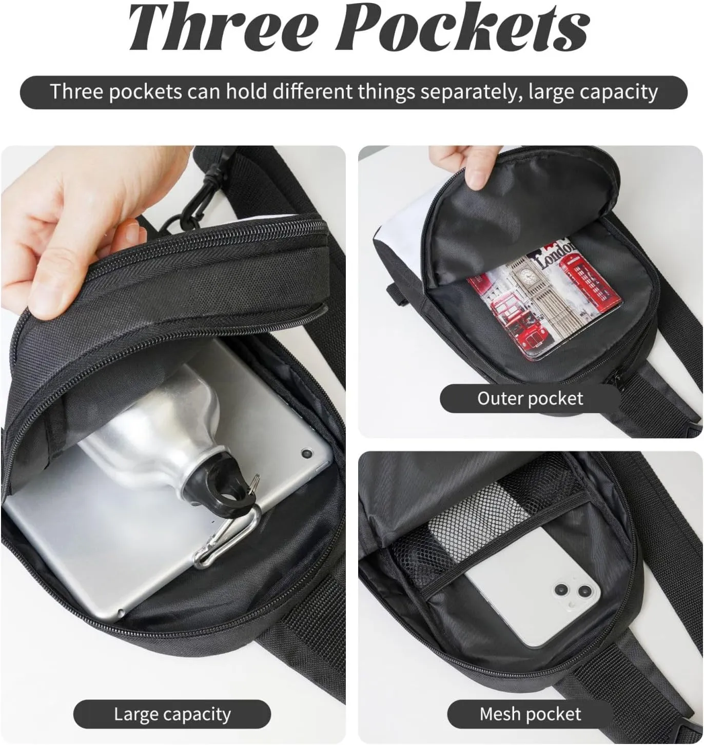 Sling Backpack Crossbody Sling Bag for Men Women Cross Chest Bag Colorful Bow Tie Shoulder Bag Travel Hiking Daypack