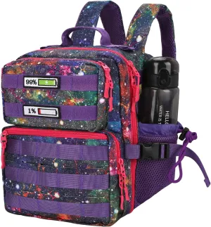 Small Tactical Backpack for Men Women,15L Mini MOLLE Tactical Daypack Rucksack with Patches for Gym Hiking Camping Travel Sport (Galaxy Purple)