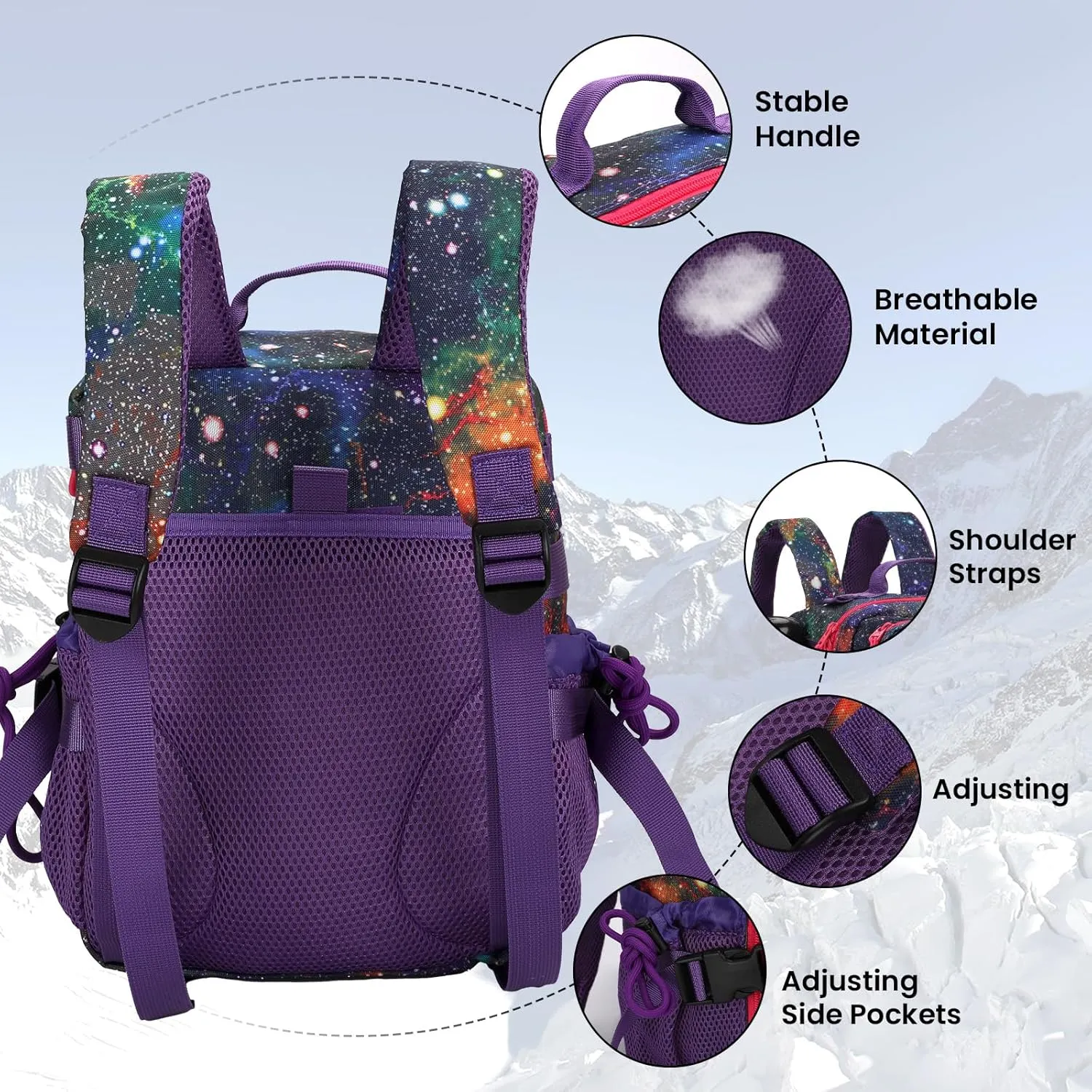 Small Tactical Backpack for Men Women,15L Mini MOLLE Tactical Daypack Rucksack with Patches for Gym Hiking Camping Travel Sport (Galaxy Purple)