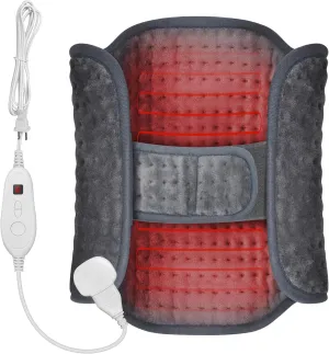 Snailax Heating Pad for Back Pain Relief, Electric Heat Pad for Period Cramps, Neck, Shoulders, 16”x24”, Heated Pad with Adjustable Strap, 6 Heat Levels, Auto Shut Off,Gifts
