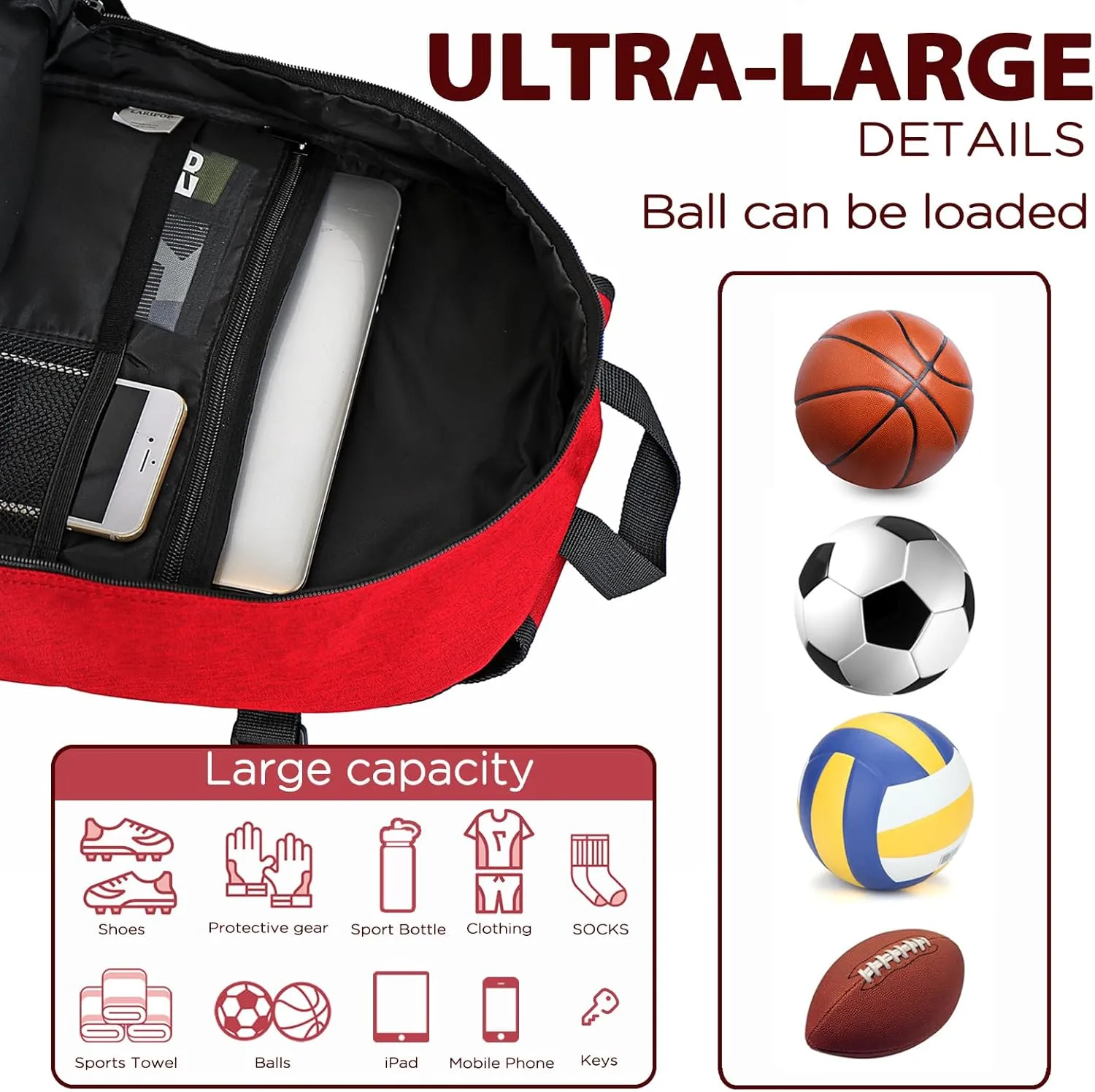 Soccer Backpack,Basketball Backpack for Basketball Accessories Training Equipment Fits Volleyball,Soccer,Sports Gifts