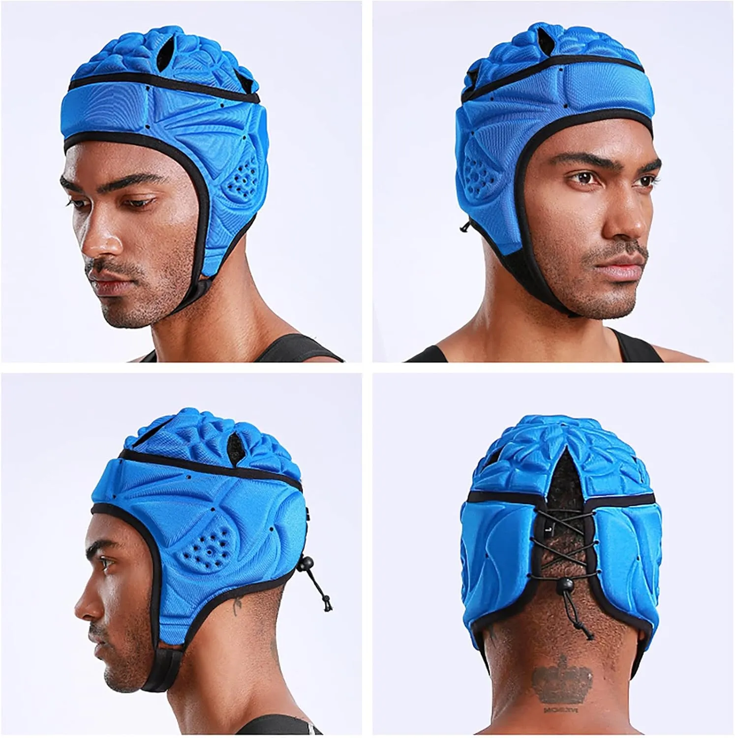 Soft Shell Flag Football Helmet for Kids Youth Adult, 7v7 Football Helmet Padded Headgear Protective Gear Head Guards Scrum Cap for Rugby Goalkeeper Special Needs Protection