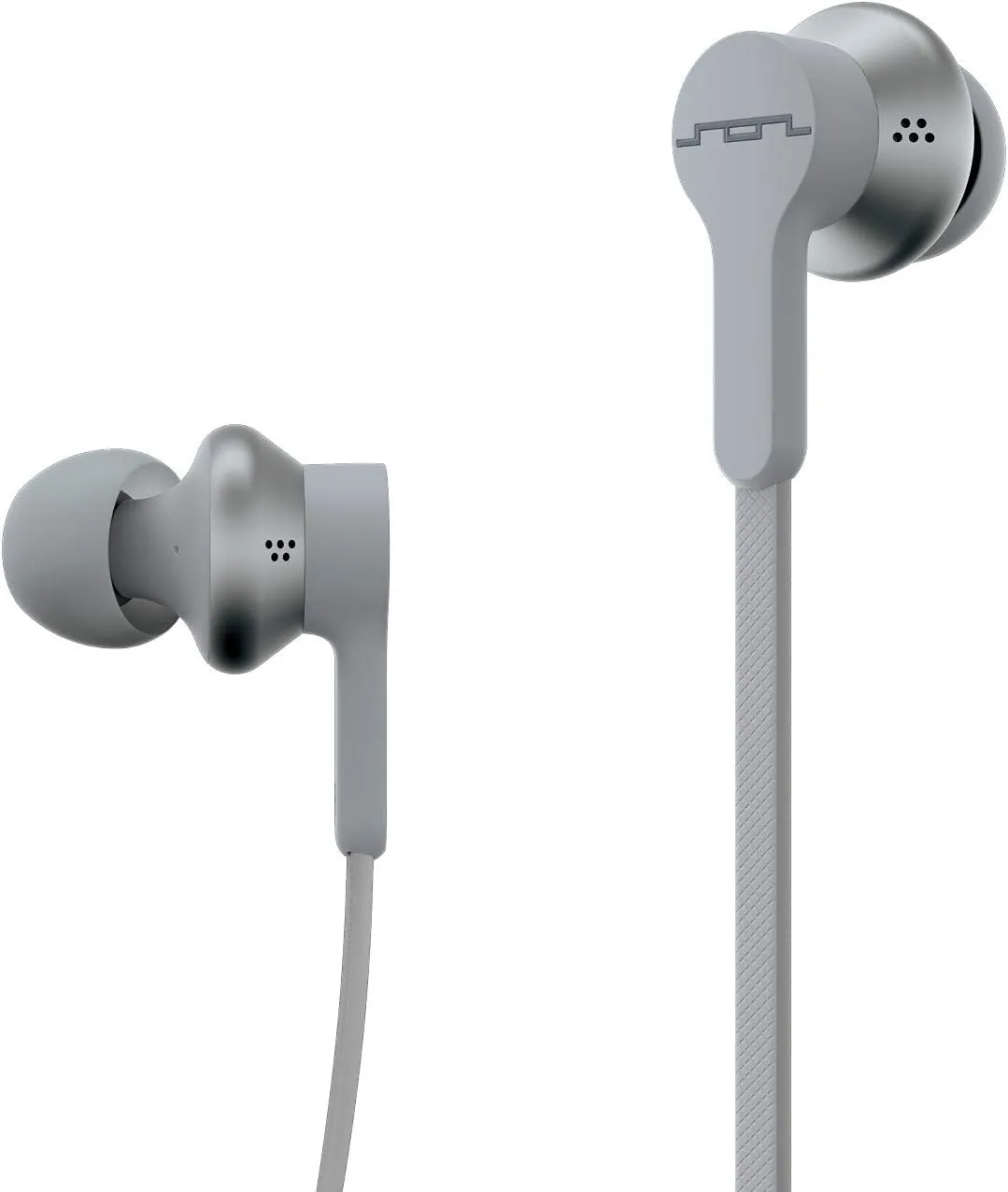 Sol Republic Shadow Fusion Bluetooth Earbuds, Grey 10-Hour Playtime Comfortable Knit Tech Fiber Collar Magnetic Connection Earbuds Flexible Compact Storage Convenient Carrying Case, Gray