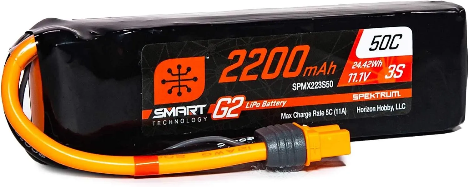 Spektrum 11.1V 2200mAh 3S 50C Smart LiPo G2: IC3, SPMX223S50