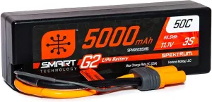 Spektrum 11.1V 5000mAh 3S 50C Smart LiPo G2 Hard Case: IC5, SPMX53S50H5