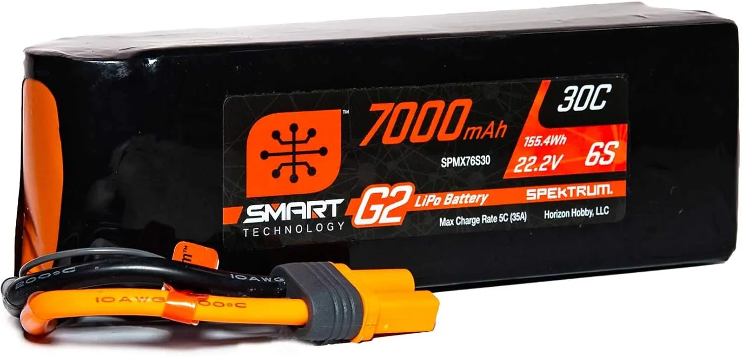 Spektrum 22.2V 7000mAh 6S 30C Smart LiPo G2: IC5, SPMX76S30