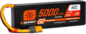 Spektrum 7.4V 5000mAh 2S 50C Smart LiPo G2 Hard Case: IC3, SPMX52S50H3