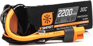 Spektrum Smart RC LiPo Battery Pack: 2200mAh 4S 14.8V 30C with IC3 Connector (EC3 Compatible), SPMX22004S30, Black