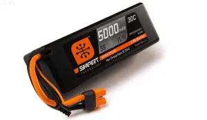 Spektrum Smart RC LiPo Battery Pack: 5000mAh 3S 11.1V 30C with IC3 Connector (EC3 Compatible), Hard Case, SPMX50003S30H3, Black
