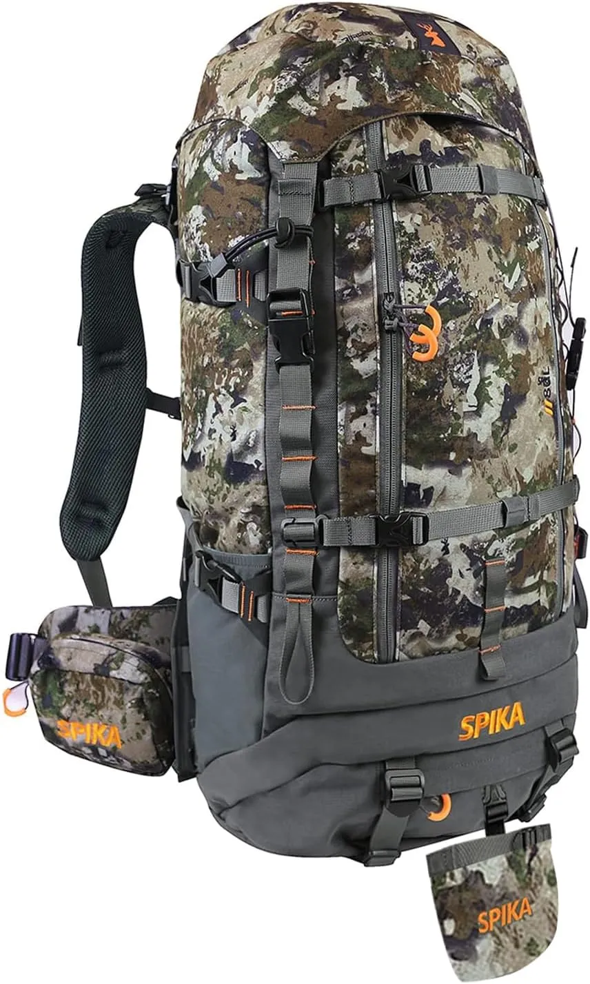 SPIKA Hunting Backpacks for Men,Internal Frame Hunting Pack with Rifle Holder,40L/80L   Extendable Capacity for Bow Rifle Gun