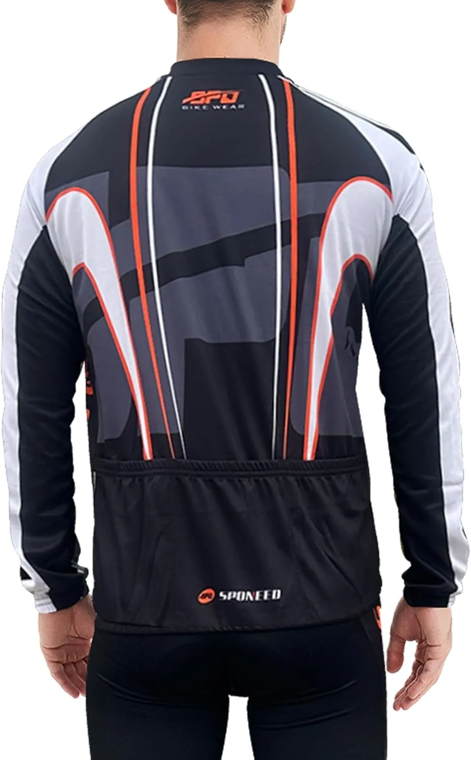 sponeed Men's Bicycle Shirts Long Sleeve Biker Jerseys Full Zipper Winter Cycling Gear Breathable