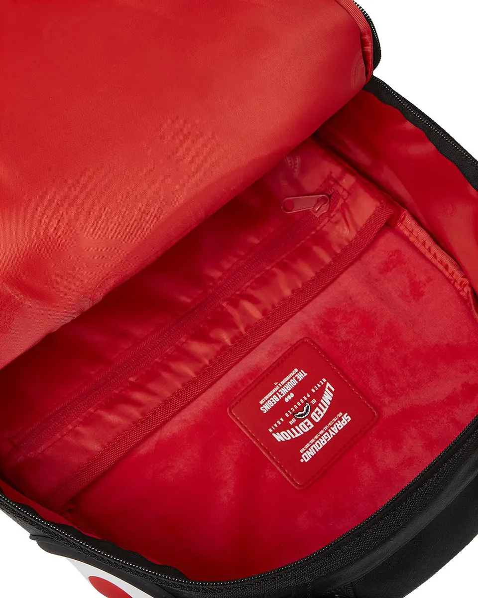 Sprayground Rubber Teeth Shark Backpack In Black Red