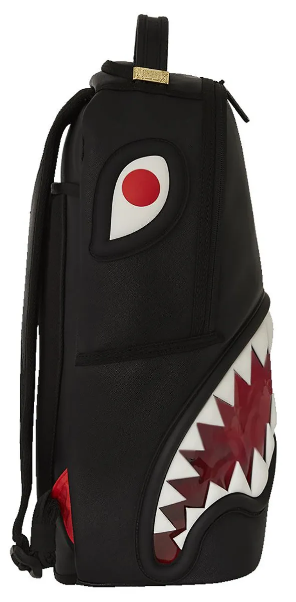 Sprayground Rubber Teeth Shark Backpack In Black Red