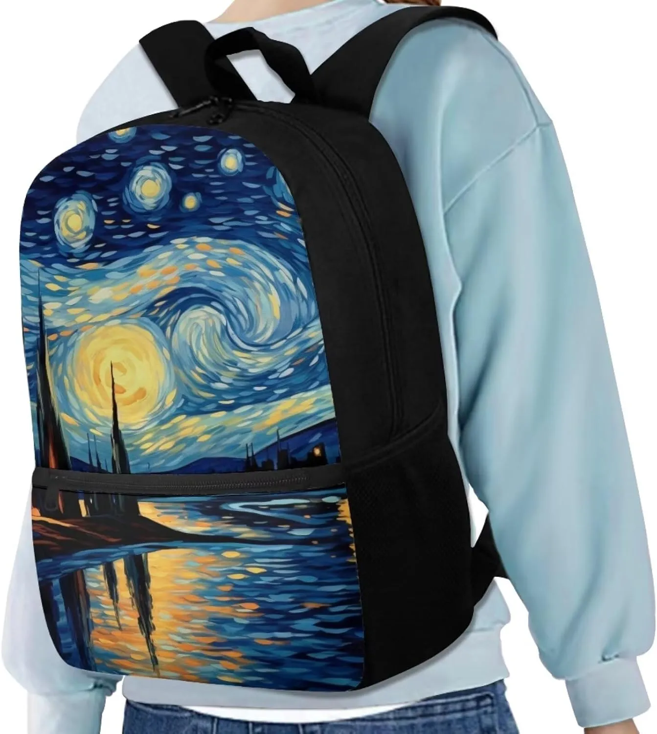 Starry Oil Print Kids Backpacks for Preschool Boys Girls Bookbags for 6Th Th Grade Child School Bag for 5 to 14 Years Children Book Bags for Teen Daypack,Easy to Carry