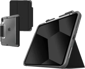 STM Dux Plus for iPad (A16/10th Gen) Ultra-Durable, Lightweight Case with Clear Back, Apple Pencil USB-C/Gen 1 Storage, and Magnetic Battery-Saving On/Off Cover - Black.