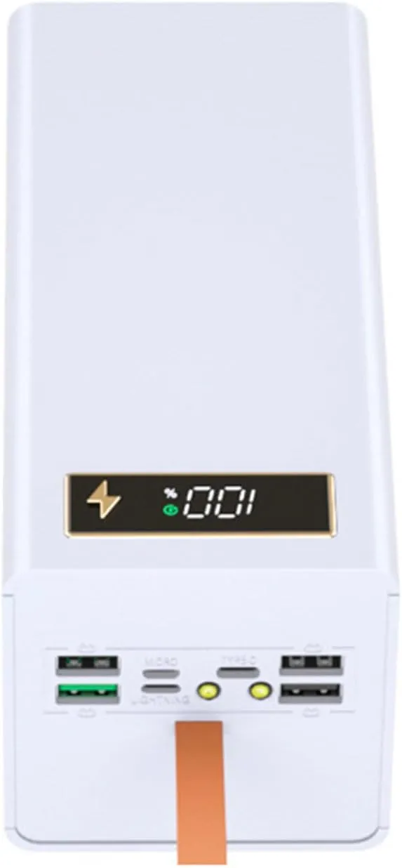 Storage Bags, Portable 18650 Battery Case Box Power Shell With Digital Display USB Quickly Charging Wireless Charging - White - PD version