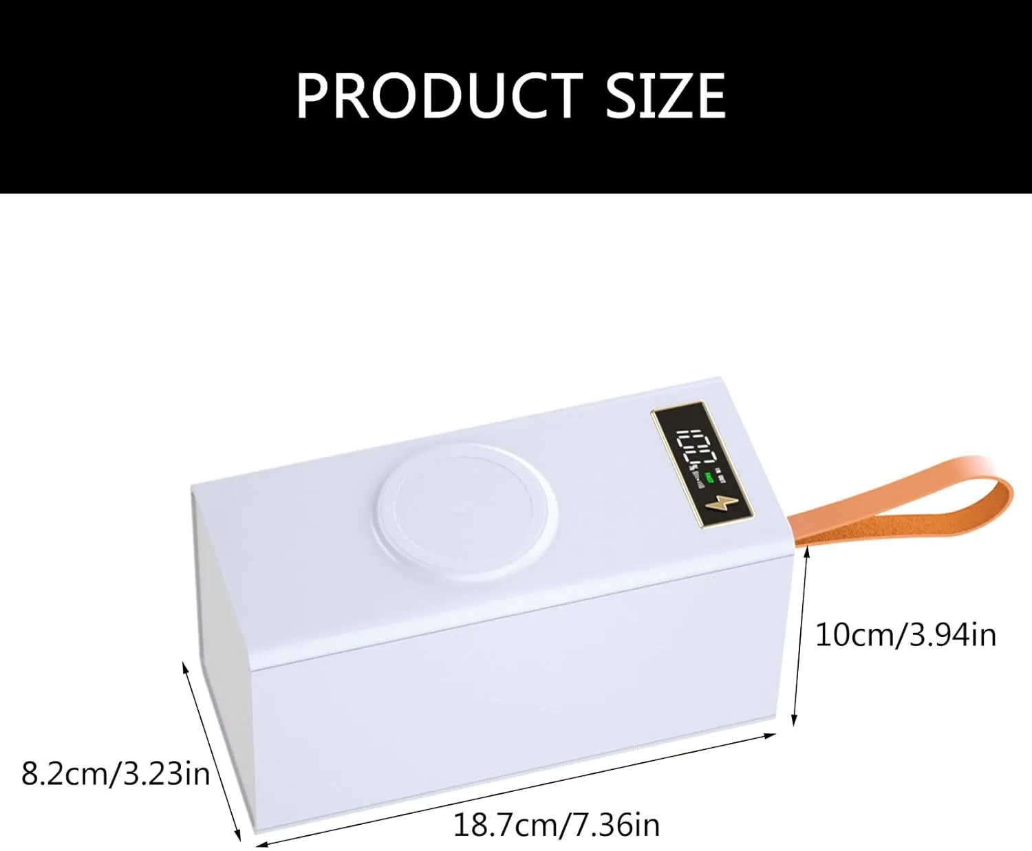 Storage Bags, Portable 18650 Battery Case Box Power Shell With Digital Display USB Quickly Charging Wireless Charging - White - PD version