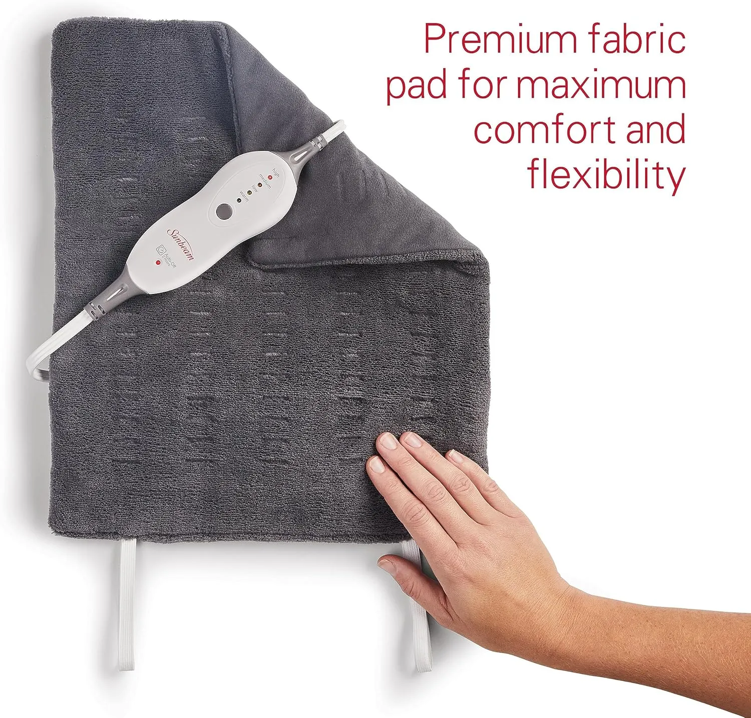 Sunbeam Premium Sunbeam Heating Pad with Compact Storage, Standard Size, Gray