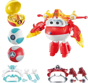 Super Wings Transforming Jett & Ball Robots 5 inch Iron Power Deformation Airplane Action Figures Anime Toys for Children