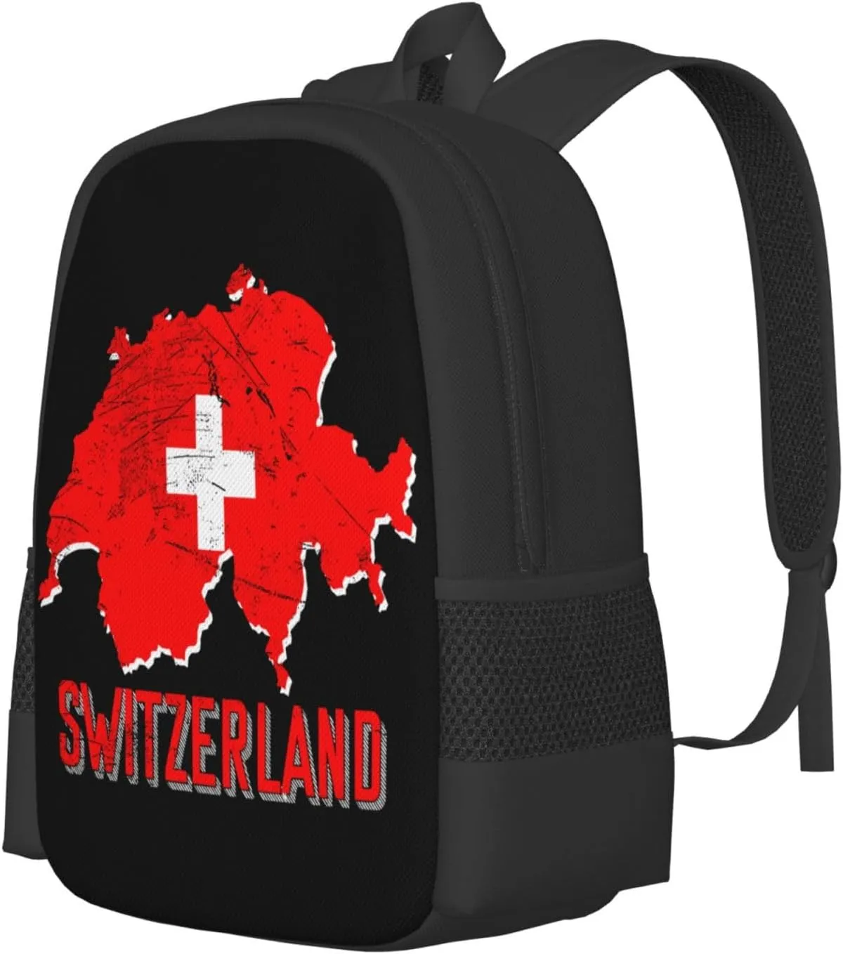 Switzerland Swiss Flag Map Travel Backpack Casual Backpacks 15 Inch Laptop Back Pack Lightweight Rucksack Outdoor Sport Daypack Large Bags for Working Camping Hiking