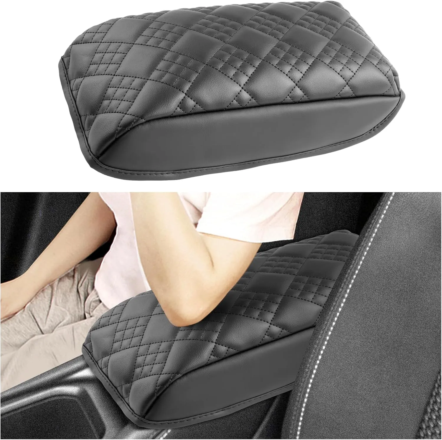 SXCY for 2025 Nissan Kicks Armrest Cover Pad for 2025  Nissan Kicks Center Console Cover 2025 Kicks Middle Console Cover 2025 Kicks Center Console Armrest Cover Cushion (1.18 Inches-Added Pad)