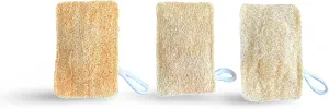 SYNERGY Natural Loofah Sponge Exfoliating Body Scrubber, Made with Eco-Friendly and Biodegradable Shower Luffa Sponge, Loofah for Women and Men (Rectangle (Pack of 3))