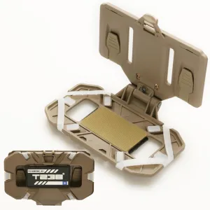 T238-Molle Phone Holder Version, Tactical Gear Plate Carrier Vest Accessories, Universal Tactical Phone Holder, Plate Carrier Chest Mount for 4.7"-6.7" Phones (Tan)