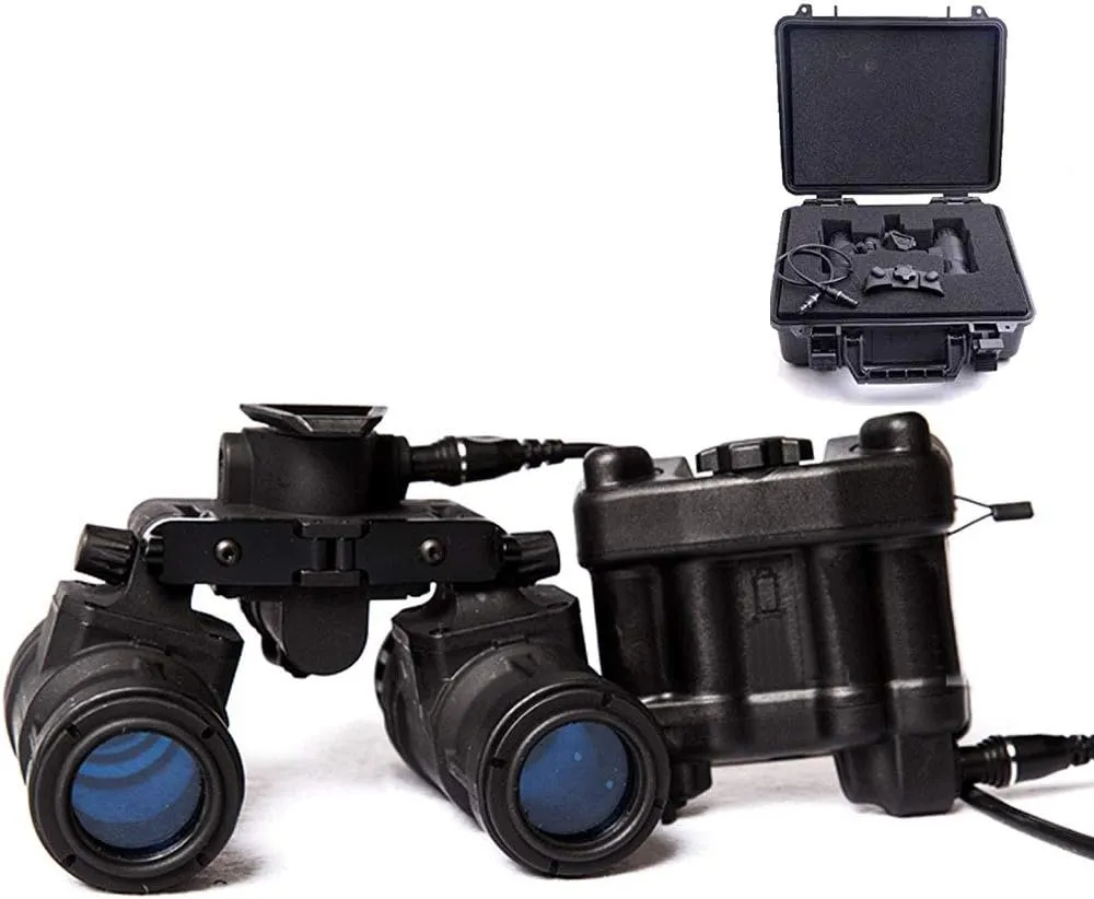 Tactical Airsoft AN/PVS31 Helmet Dummy Night Vision Goggle Model No Function Binocular Night Vision NVG with Battery Case and Storage Box