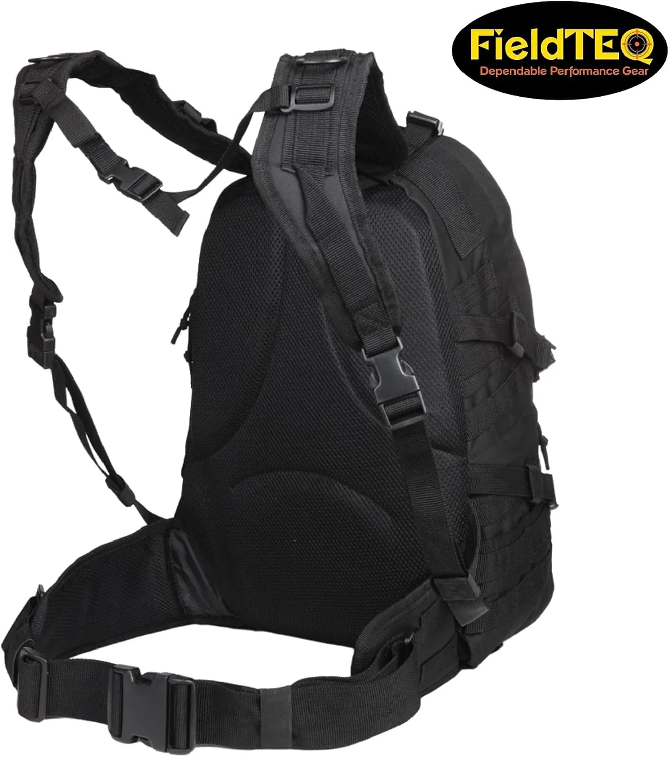Tactical Backpack - Military Survival Patrol Bag - 40L Bug Out Bag - Molle webbing - for Camping, Hunting, Hiking, Trekking & other Outdoor Adventures - Black