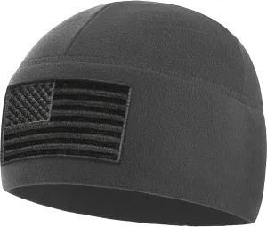 Tactical Beanie Hat - American Flag Fleece Winter Watch Cap - Military Hats for Men - Mens Army Beanies