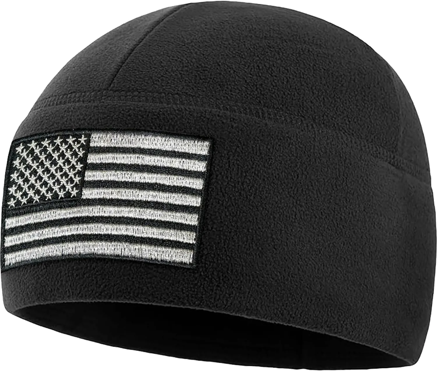 Tactical Beanie Hat - American Flag Fleece Winter Watch Cap - Military Hats for Men - Mens Army Beanies