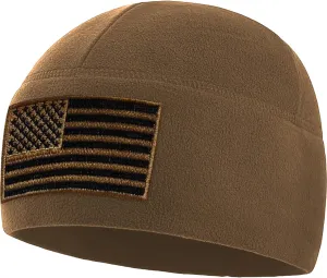 Tactical Beanie Hat - American Flag Fleece Winter Watch Cap - Military Hats for Men - Mens Army Beanies