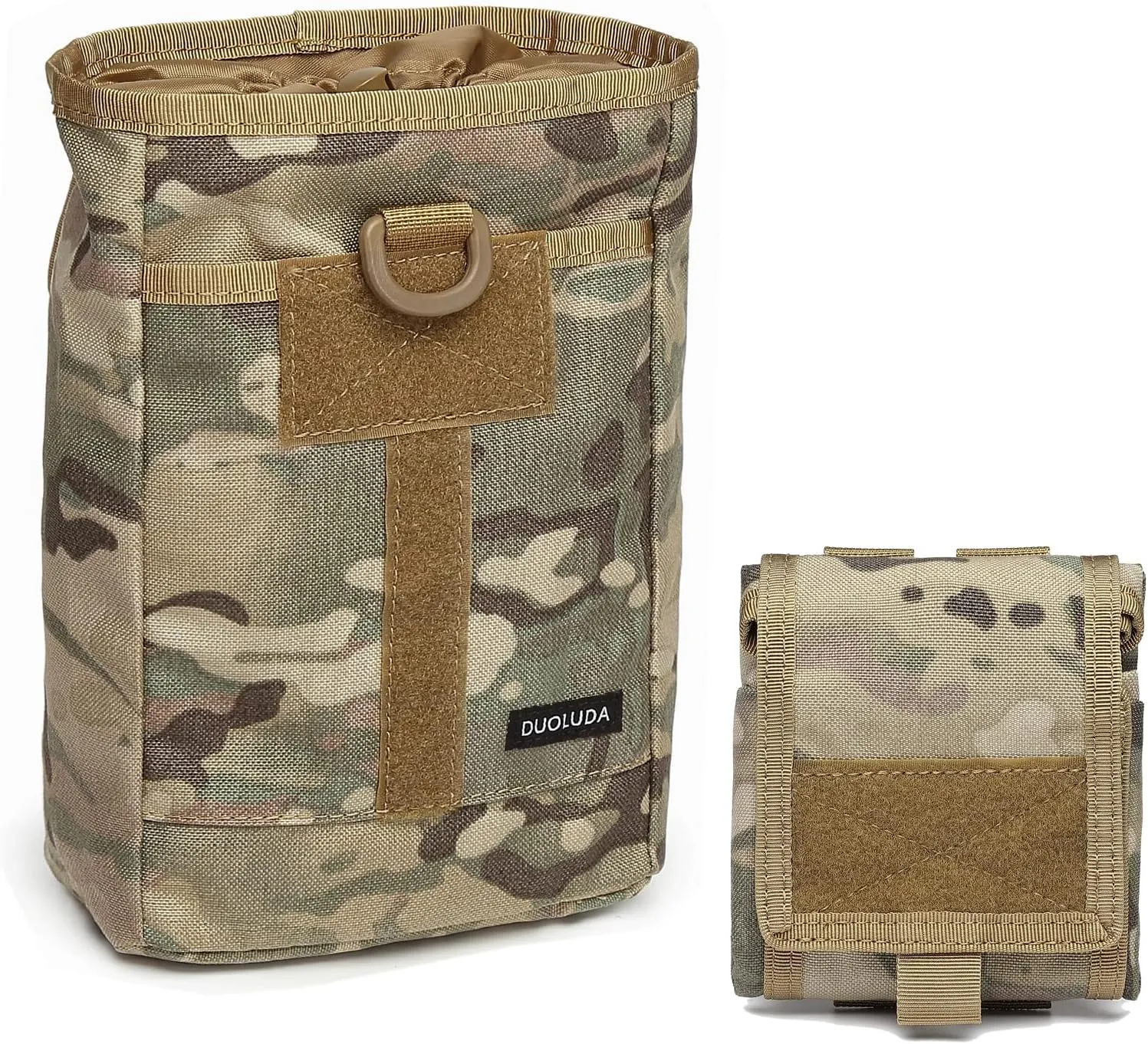 Tactical Folding Dump Pouch Utility Tool Bag Military Molle Drawstring Ammo Magazine Pouch-EDC Drop Bag for Ammo, Magazines, Range Shooting, Hunting, Outdoor Sports