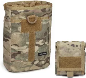 Tactical Folding Dump Pouch Utility Tool Bag Military Molle Drawstring Ammo Magazine Pouch-EDC Drop Bag for Ammo, Magazines, Range Shooting, Hunting, Outdoor Sports