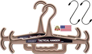 Tactical Hanger by HICE | Set of 2 | Original Heavy Duty Standard Hanger | 200 lb Load Capacity | Durable High Impact Resin | for Body Armor, Police, Military Gear, Scuba, Survival Equipment (Tan)