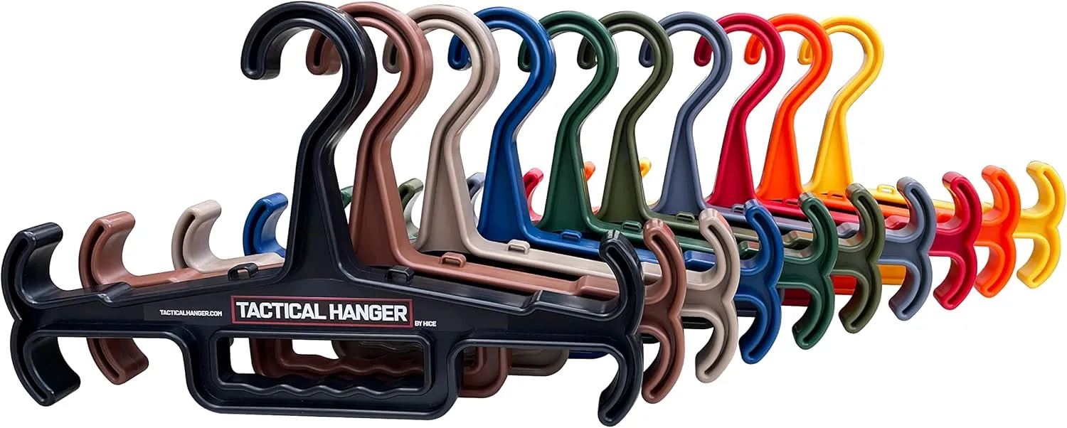 Tactical Hanger by HICE | Set of 2 | Original Heavy Duty Standard Hanger | 200 lb Load Capacity | Durable High Impact Resin | for Body Armor, Police, Military Gear, Scuba, Survival Equipment (Tan)