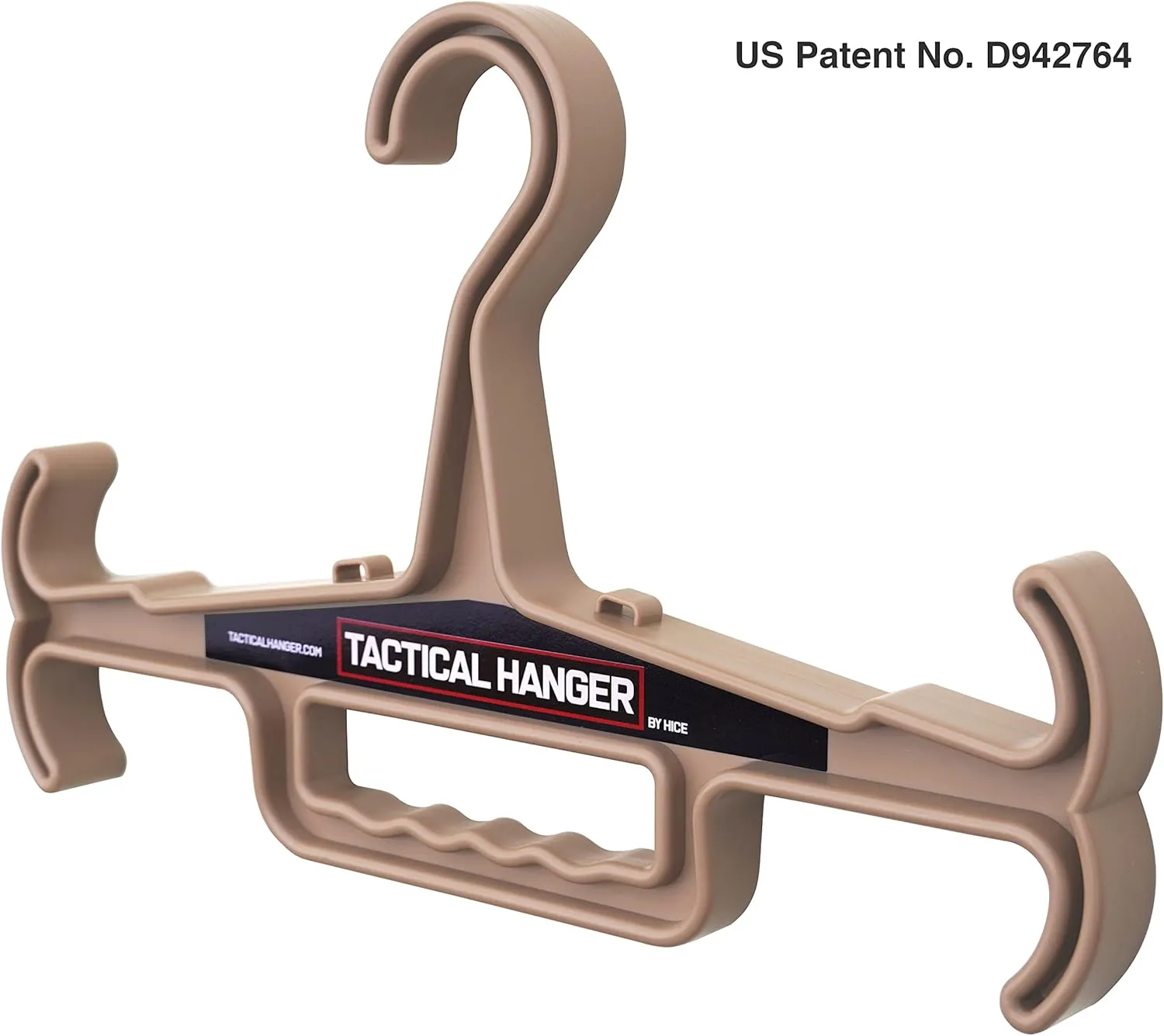 Tactical Hanger by HICE | Set of 2 | Original Heavy Duty Standard Hanger | 200 lb Load Capacity | Durable High Impact Resin | for Body Armor, Police, Military Gear, Scuba, Survival Equipment (Tan)