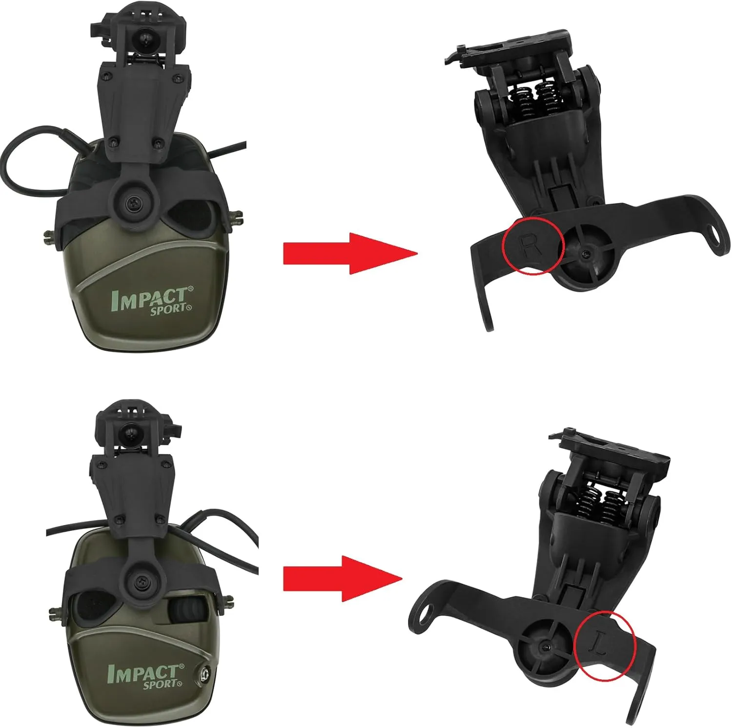 Tactical Helmet ARC Track Adapter for Tactical Electronic Shooting Earmuff Compatible Howard Leight Impact Sport Headset