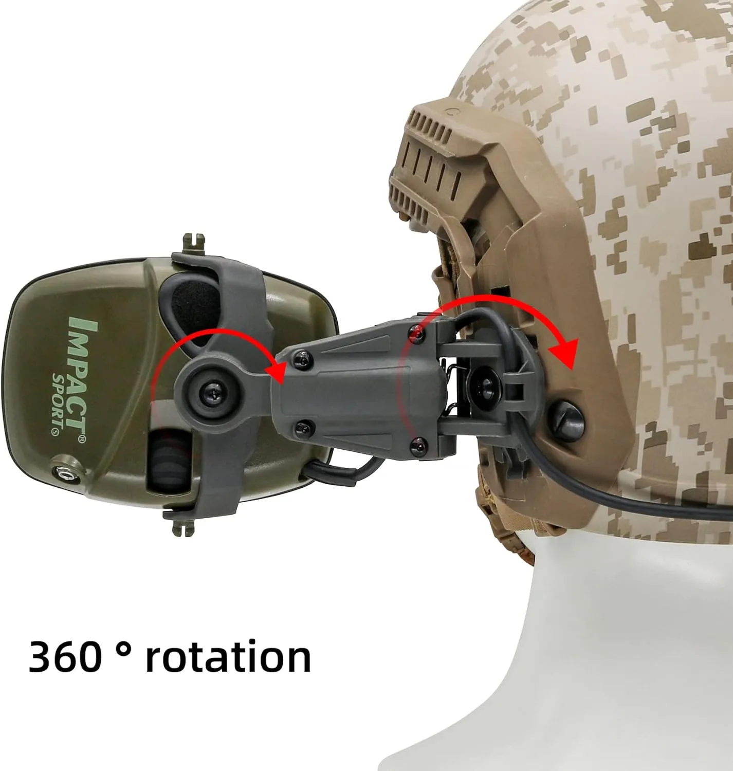 Tactical Helmet ARC Track Adapter for Tactical Electronic Shooting Earmuff Compatible Howard Leight Impact Sport Headset