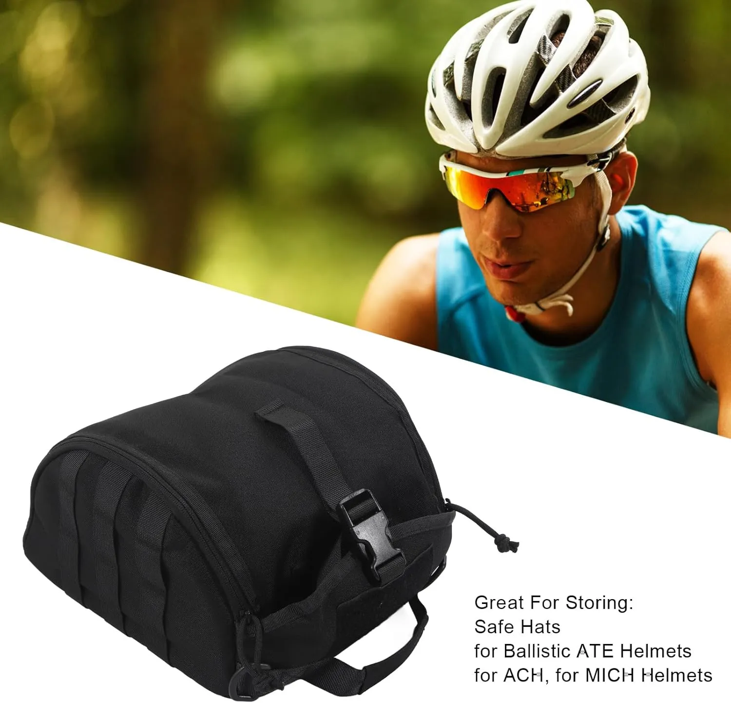 Tactical Helmet Bag Pack,Camping Helmet Bag Canvas Scratch Prevention Adjustable Helmet Storage Bag for Hard Hats Helmet Khaki