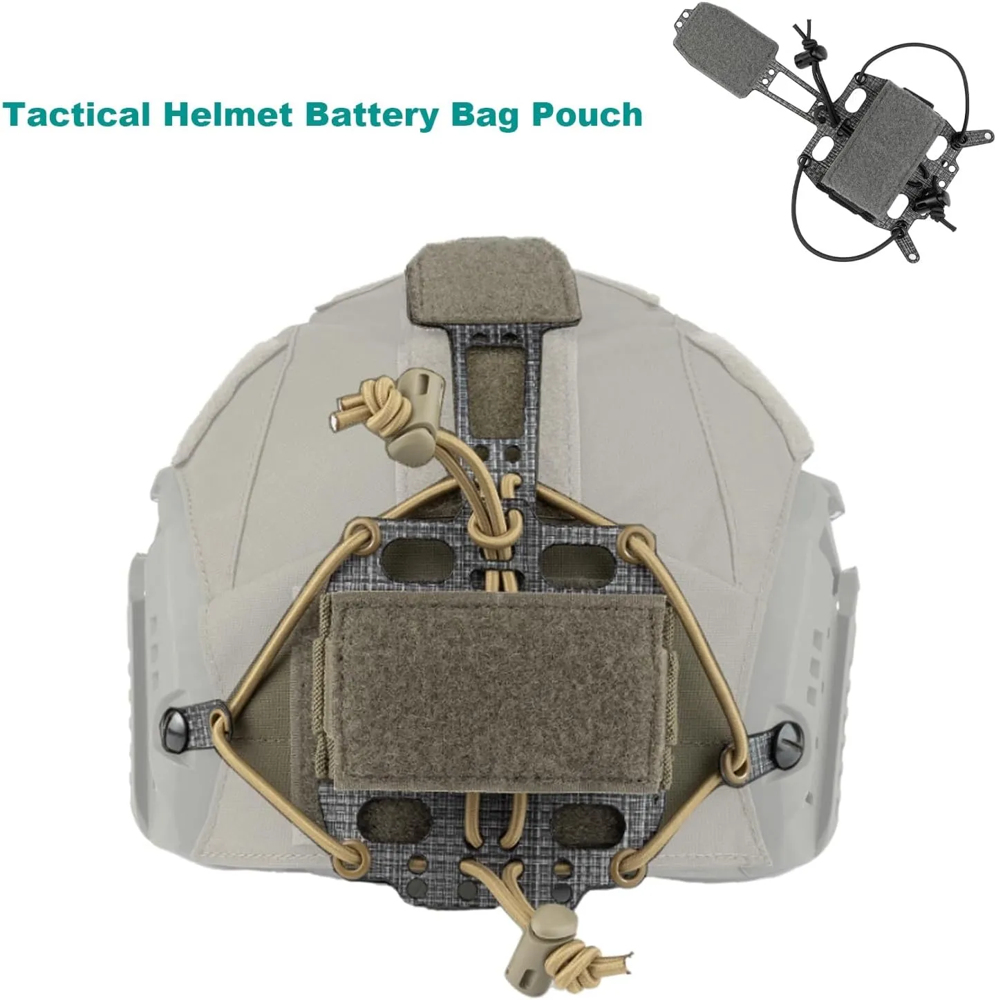 Tactical Helmet Battery Pouch Battery Storage Holder Pack with Hook and Loop Counterweight Bag for Airsoft Helmet