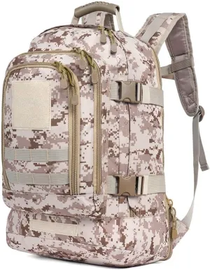 Tactical Military Backpack, 45L Outdoor Hiking Daypack for Camping, Hunting, Fishing (Desert camouflage, 14.5in*9.8in*22.8in)