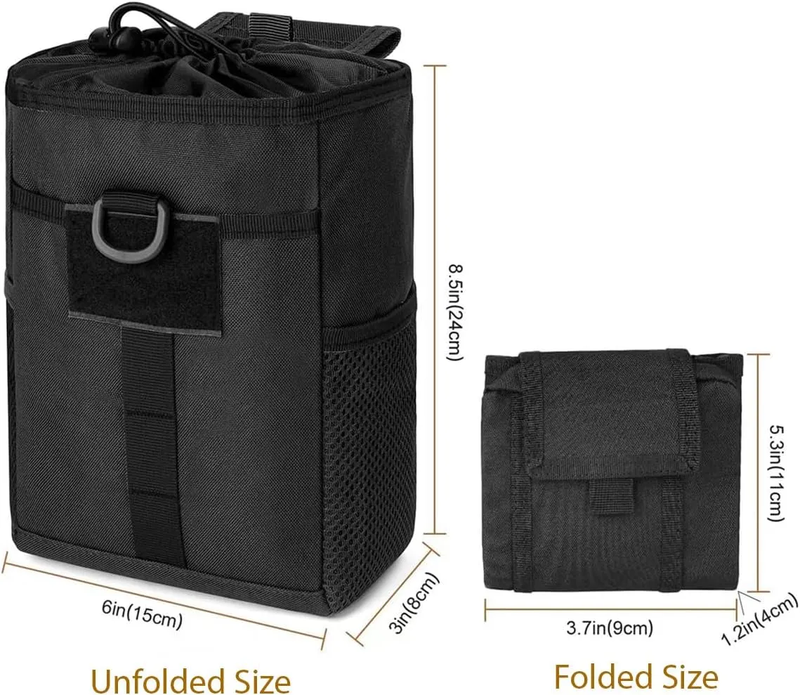Tactical Molle Dump Pouch Roll-Up Drawstring Magazine Utility Pouch Folding Dump Bag Military Belt Ammo pouch