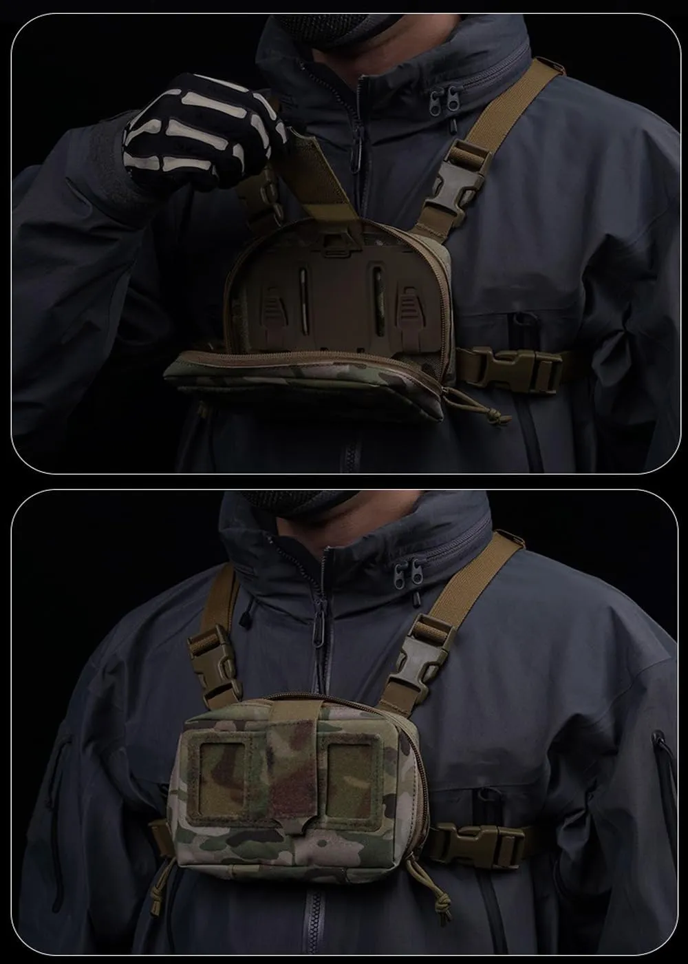 Tactical MOLLE Folding Navigation Board Pouch Flip Lite Mobile Phone Holder Cellphone Gear Chest Bag Airsoft Gear