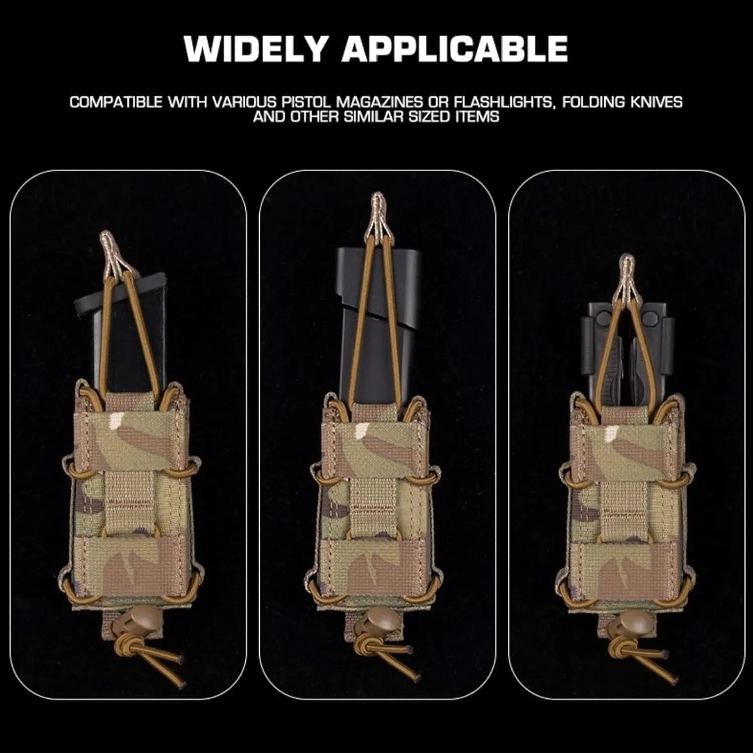 Tactical MOLLE Magazine Pouch 9mm Single Pistol Quick Release Mag Holder Bag Hunting Flashlight Holster Shooting Airsoft Gear